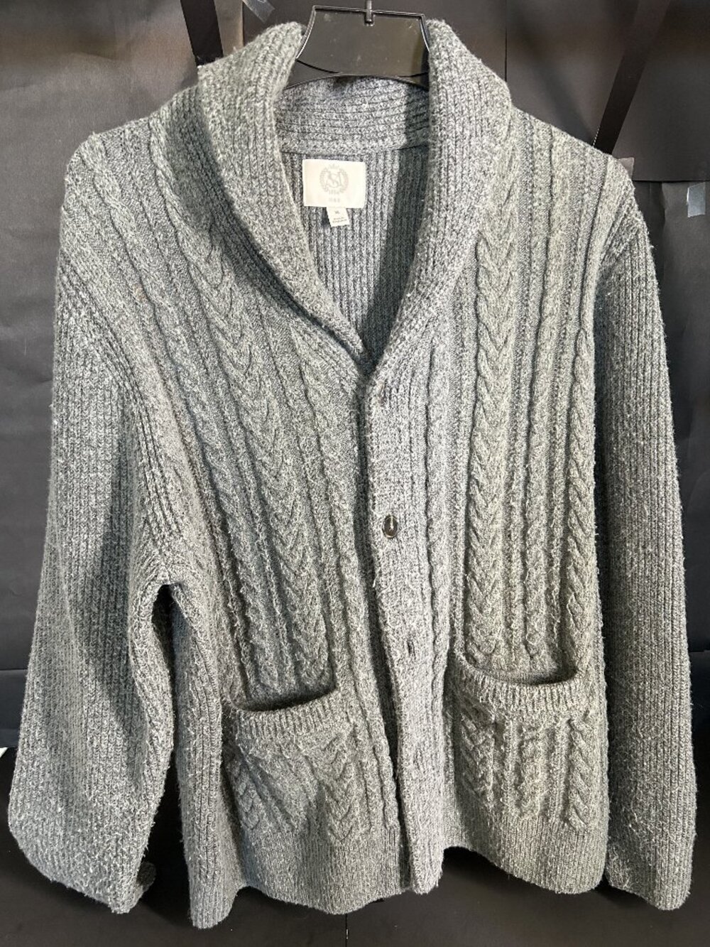 Marks & Spencer Shawl Collar Cable Knit Sweater